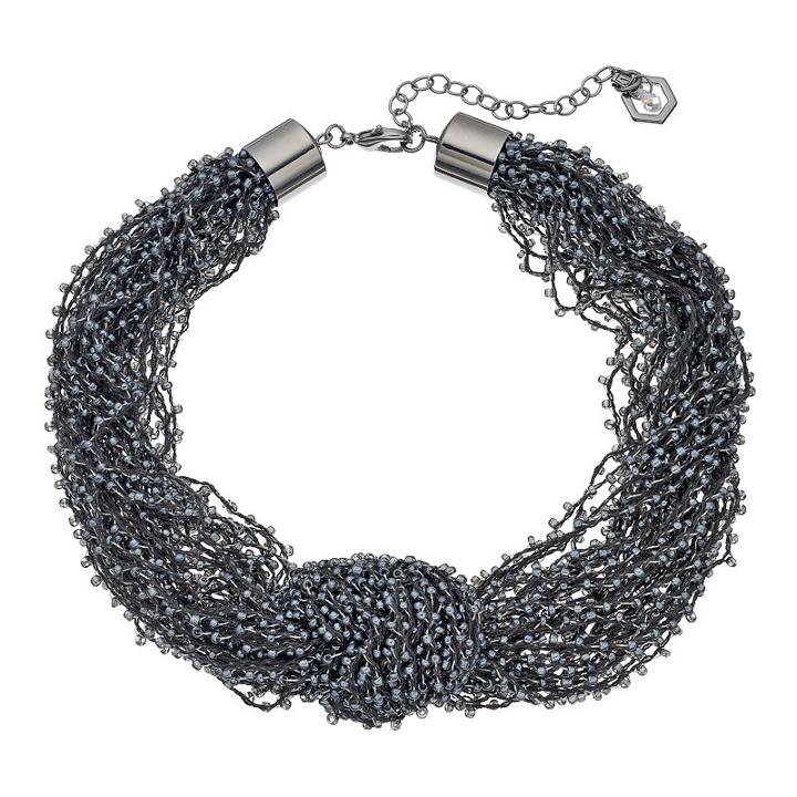 Simply Vera Vera Wang Black Seed Bead Knotted Chunky Necklace, Women's