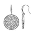 Simply Vera Vera Wang Pave Disc Nickel Free Drop Earrings, Women's, Silver