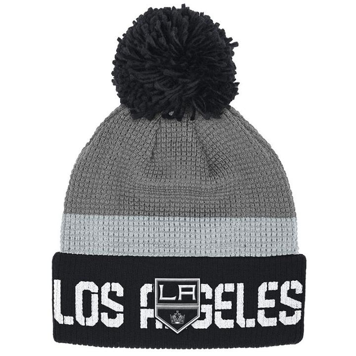 Adult Reebok Los Angeles Kings Cuffed Pom Knit Hat, Men's, Grey