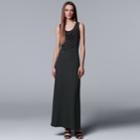 Women's Simply Vera Vera Wang Draped Maxi Dress, Size: Small, Black