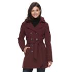Women's Sebby Collection Soft Shell Trench Coat, Size: Large, Red Other