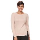 Women's Croft & Barrow&reg; Button Side Long Sleeve Top, Size: Xl, Lt Orange