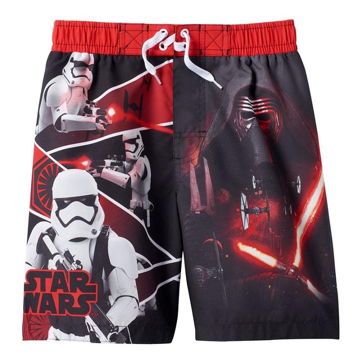 Boys 4-7 Star Wars: Episode Vii The Force Awakens Swim Trunks, Boy's, Size: 4, Black