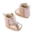 Baby Girl Carter's Prewalker Plush-lined Metallic Boot Crib Shoes, Size: 2, Pink