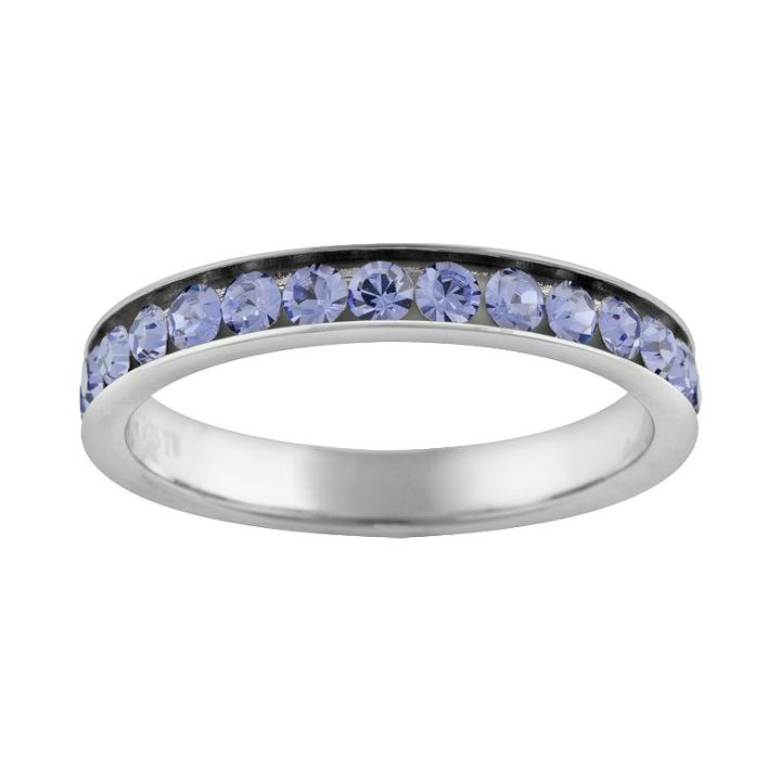 Silver Plated Simulated Crystal Eternity Ring, Women's, Size: 8, Purple