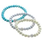Pearlustre By Imperial Dyed Freshwater Cultured Pearl & Crystal Stretch Bracelet Set, Women's, Multicolor