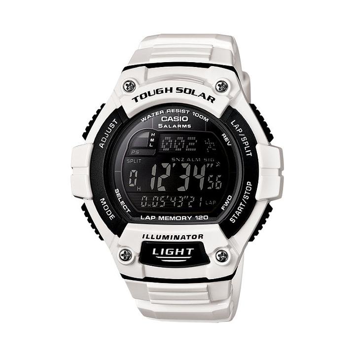 Casio Unisex Illuminator Tough Solar Digital 120-lap Chronograph Watch, White