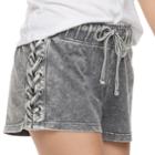 Juniors' Vanilla Star Lace-up Shorts, Teens, Size: Small, White