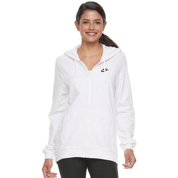 Women's Nike Sportswear Funnel Neck Zip Up Hoodie, Size: Large, White