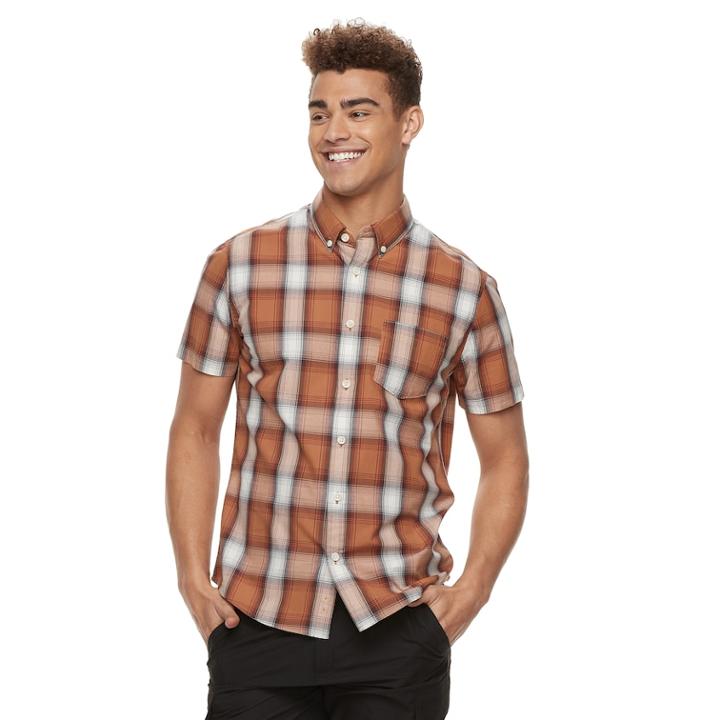 Men's Urban Pipeline&reg; Ombre Button-down Shirt, Size: Xxl, Med Brown