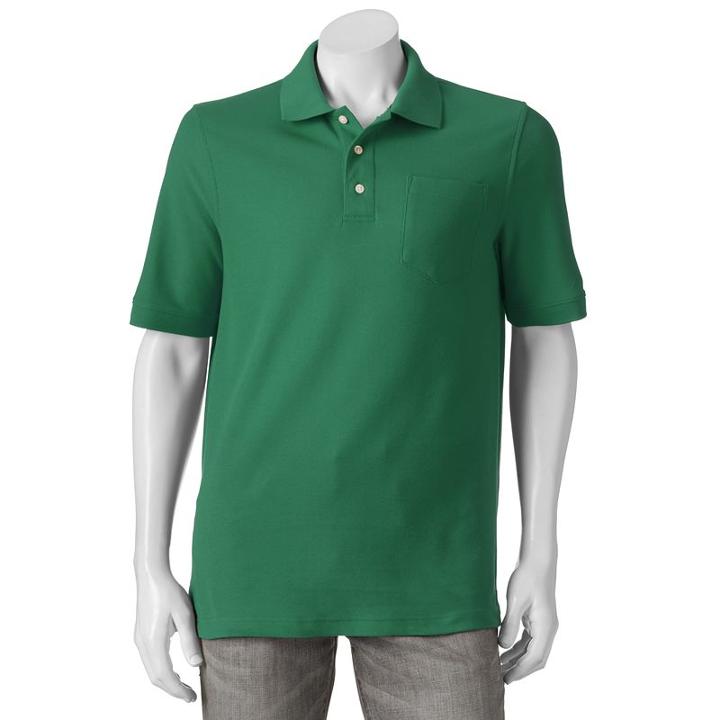 Men's Croft & Barrow&reg; Performance Pocket Pique Polo, Size: Small, Green