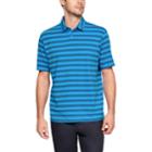 Men's Under Armour Charged Cotton Striped Polo, Size: Xxl, Brt Blue