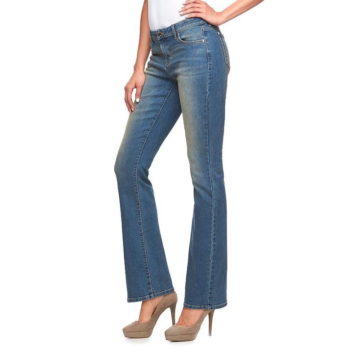 Women's Jennifer Lopez Curvy Fit Bootcut Jeans, Size: 8 T/l, Med Blue
