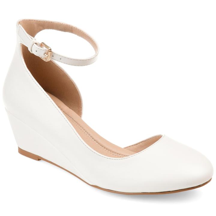 Journee Collection Seely Women's Wedge Pumps, Size: Medium (7), White