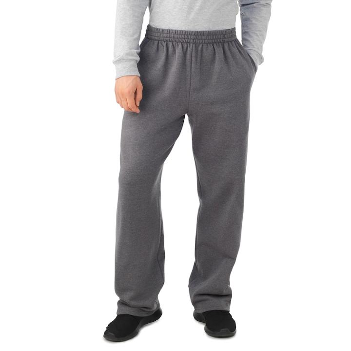 Men's Fruit Of The Loom Signature Fleece Active Pants, Size: Medium, Grey (charcoal)