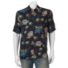 Men's Batik Bay Tropical Casual Button-down Shirt, Size: Xl, Black