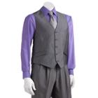 Men's Steve Harvey Striped Gray Suit Vest, Size: Large, Grey