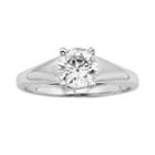 Forever Brilliant Round-cut Lab-created Moissanite Engagement Ring In 14k White Gold (1 Ct. T.w.), Women's, Size: 5