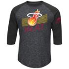 Big & Tall Miami Heat Raglan Tee, Men's, Size: 4xl, Grey (charcoal)