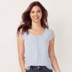 Women's Lc Lauren Conrad Love, Lauren Textured Dot Top, Size: Xxl, Natural