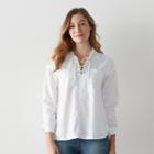 Women's Sonoma Goods For Life&trade; Lace Up Shirt, Size: Small, White