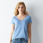 Women's Sonoma Goods For Life&trade; Slubbed V-neck Tee, Size: Xl, Med Blue