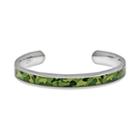 Lynx Stainless Steel Camouflage Cuff Bracelet - Men, Green