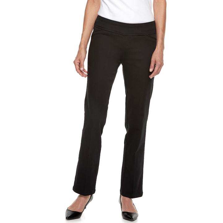 Women's Croft & Barrow&reg; Effortless Stretch Pull-on Pants, Size: 4, Black