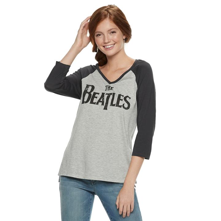 Juniors' The Beatles Raglan Tee, Teens, Size: Small, Med Grey