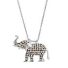 Silver Luxuries Crystal Elephant Pendant Necklace, Women's, Grey