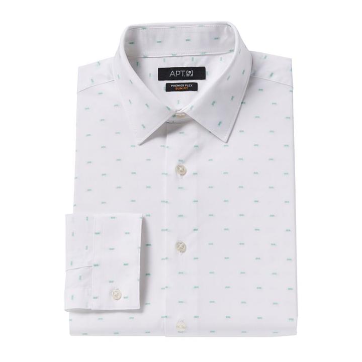Men's Apt. 9&reg; Slim-fit Flex Collar Dress Shirt, Size: 16.5-34/35, White