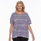 Plus Size Dana Buchman Dolman Mixed-media Top, Women's, Size: 3xl, Purple