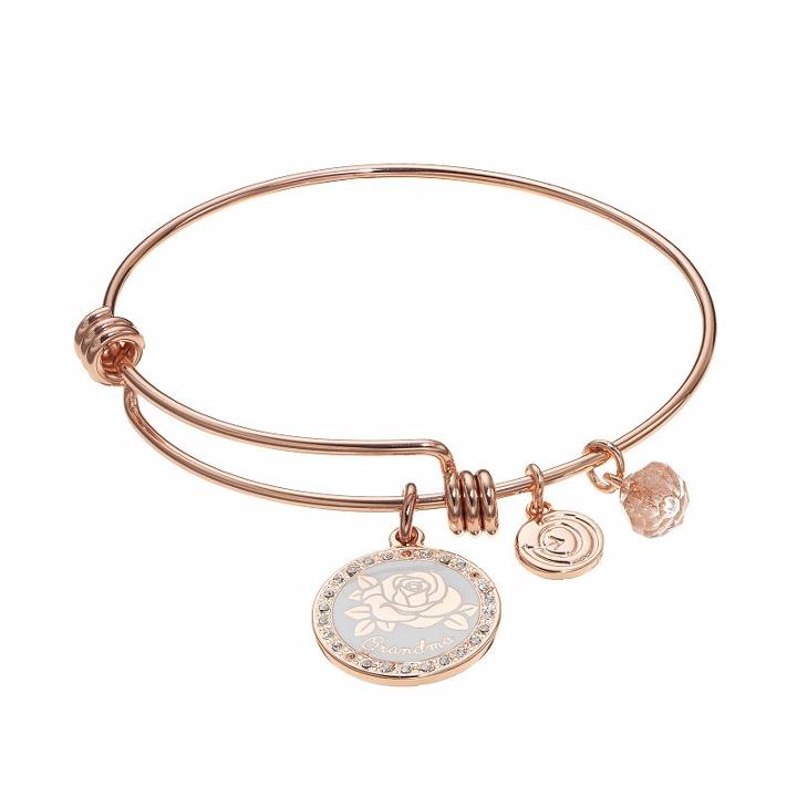 Love This Life Grandma Rose Charm Bangle Bracelet, Women's, Size: 8, Pink