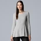 Women's Simply Vera Vera Wang Godet Pleated Top, Size: Xl, Light Grey