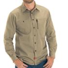 Men's Red Kap Classic-fit Mimix Button-down Work Shirt, Size: Xl, Beig/green (beig/khaki)