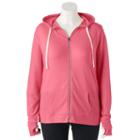 Juniors' Plus Size So&reg; Zip Up French Terry Hoodie, Size: 1xl, Brt Pink