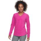 Women's Tek Gear&reg; Stretch V-neck Long Sleeve Top, Size: Large, Dark Pink