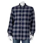 Men's Croft & Barrow Plaid Flannel Casual Button-down Shirt, Size: Small, Grey Other