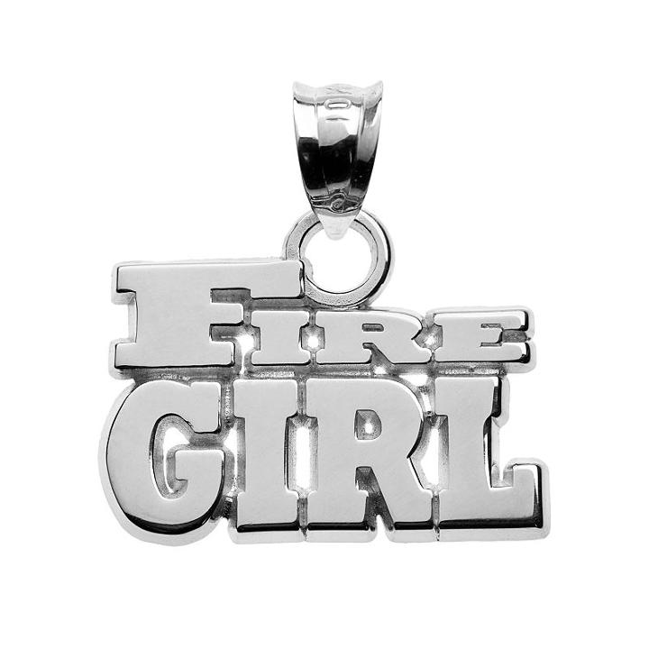 Insignia Collection Sterling Silver Fire Girl Pendant, Multicolor