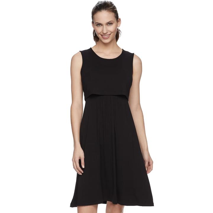 Maternity A:glow Popover Nursing Dress, Women's, Size: Xs Maternity, Black