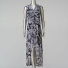 Women's Simply Vera Vera Wang Print High-low Maxi Dress, Size: Large, Grey (charcoal)