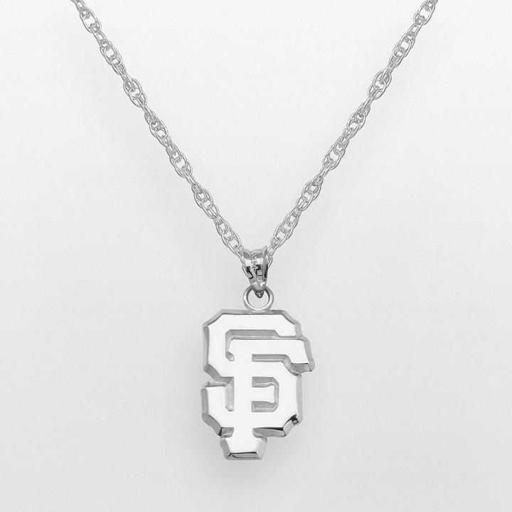Logoart San Francisco Giants Sterling Silver Logo Pendant, Women's, Size: 18, Grey