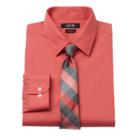 Men's Apt. 9&reg; Slim-fit Dress Shirt & Tie Set, Size: L-32/33, Drk Orange