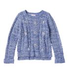 Design 365 Girls 4-6x High-low Cable Knit Sweater, Size: 5, Dark Blue