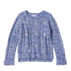 Design 365 Girls 4-6x High-low Cable Knit Sweater, Size: 5, Dark Blue