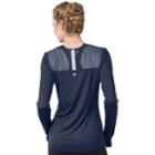 Women's Soybu Endurance Peek-a-boo Racerback Long Sleeve Tee, Size: Small, Dark Blue