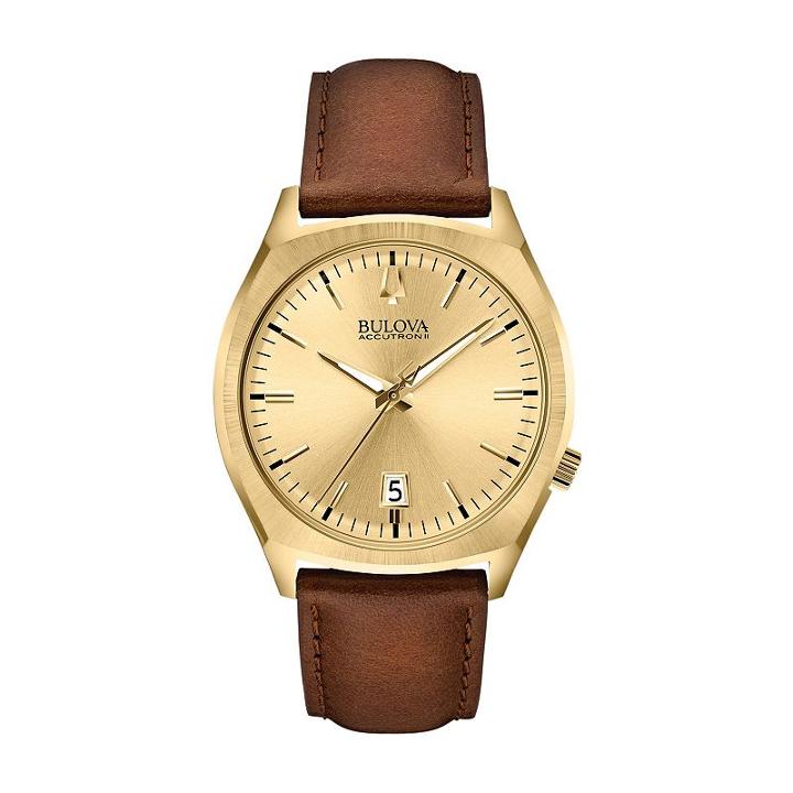 Bulova Men's Accutron Ii Leather Watch, Brown