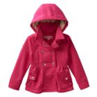 Girls 4-6x Urban Republic Ruffle Fleece Midweight Peacoat, Girl's, Size: 5-6, Brt Pink