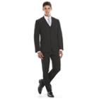 Men's Savile Row Modern-fit Pinstripe Black Unhemmed Suit, Size: 40s 34