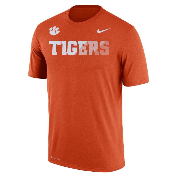 Men's Nike Clemson Tigers Legend Staff Sideline Dri-fit Tee, Size: Medium, Orange